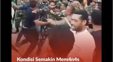 Ketegangan Kian Memanas antara Peserta Aksi Konvoi Bendera Bulan Bintang dan Aparat TNI